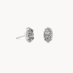 Kendra Scott Emilie Silver Stud Earrings in Platinum Drusy